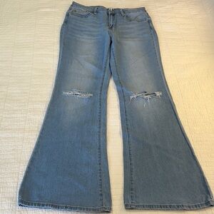 Nordstrom BP SZ 31 High Rise Flare Women's Light Blue Flared Denim